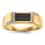 Men's Onyx & Diamond Ring in 14K Yellow Gold, 3mm (1/10 ct. tw.), Size 10 - Sophia Jewelers
