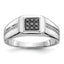 Men's Square Black Diamond Ring in 14K White Gold (1/4 ct. tw.), Size 9.75 - Sophia Jewelers