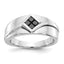 Men's Black Diamond Ring in 14K White Gold (3/8 ct. tw.), Size 10 - Sophia Jewelers