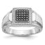 Men's Black & White Diamond Ring in 14K White Gold, 3mm (1/3 ct. tw.), Size 10 - Sophia Jewelers