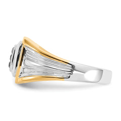 14k Two-tone Black Diamond Mens Ring