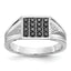 14k White Gold Black and White Diamond Mens Ring