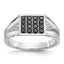 Men's Black & White Diamond Ring in 14K White Gold, 3mm (1/2 ct. tw.), Size 10 - Sophia Jewelers