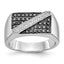 Men's Black & White Diamond Ring in 14K White Gold, 4mm (1/2 ct. tw.), Size 10 - Sophia Jewelers