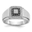 Men's Black & White Diamond Ring in 14K White Gold, 4mm (1/3 ct. tw.), Size 10 - Sophia Jewelers