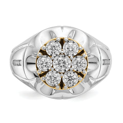 14k Two-tone Diamond Mens Ring