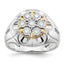 14k Two-tone Diamond Mens Ring