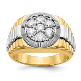 14k Two-tone AA Diamond men's ring