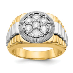 14k Two-tone AA Diamond men's ring
