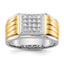 14k Two-tone Diamond Square Mens Ring
