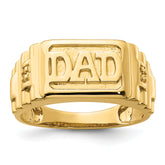 14k Etched Band Polished Mens DAD Ring Mounting (No Stones Included)