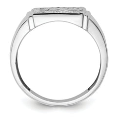 14k White Gold Mens DAD Ring Mounting (No Stones Included)
