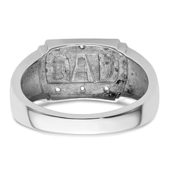 14k White Gold Mens DAD Ring Mounting (No Stones Included)