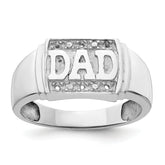 14k White Gold Mens DAD Ring Mounting (No Stones Included)