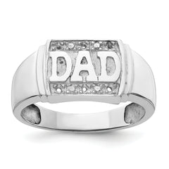 14k White Gold Mens DAD Ring Mounting (No Stones Included)