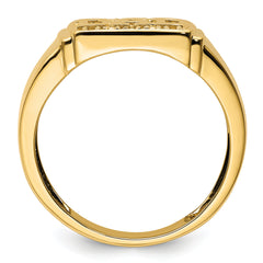 14k Polished Mens DAD Ring Mounting (No Stones Included)