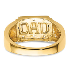 14k Polished Mens DAD Ring Mounting (No Stones Included)