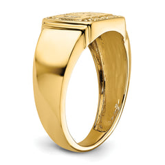 14k Polished Mens DAD Ring Mounting (No Stones Included)