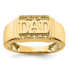 14k Polished Mens DAD Ring Mounting (No Stones Included)