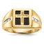 14k Onyx and Diamond Cross Mens Ring