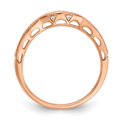 10k Rose Gold 1/4 carat Lab Grown Diamond VS/SI+ G+ Complete Contoured Wedding Band