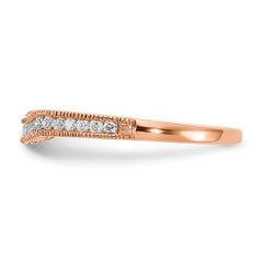 10k Rose Gold 1/4 carat Lab Grown Diamond VS/SI+ G+ Complete Contoured Wedding Band