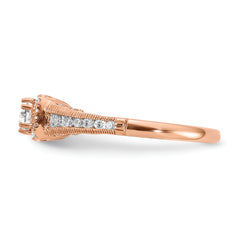 14k Rose Gold 7/8 carat Lab Grown Diamond VS/SI+ G+ Complete Petite Halo Engagement Ring