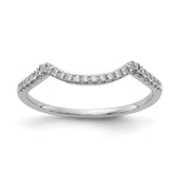 14k White Gold 1/8 carat Lab Grown Diamond VS/SI+ G+ Complete Round Contoured Wedding Band