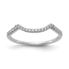 14k White Gold 1/8 carat Lab Grown Diamond VS/SI+ G+ Complete Round Contoured Wedding Band