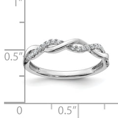 10k White Gold 1/8 carat Lab Grown Diamond VS/SI+ G+ Complete Twist Wedding Band