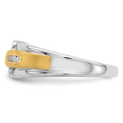14k Two-tone Onyx and Diamond Mens Ring