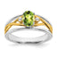 Peridot & Diamond Ring in 14K Two-Tone Gold (1/20 ct. tw.), Size 7 - Sophia Jewelers