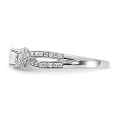 10k White Gold 3/4 carat Lab Grown Diamond VS/SI+ G+ Round Complete Twist Bypass Engagment Ring