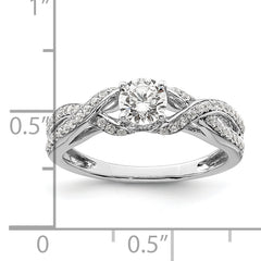 10k White Gold 3/4 carat Lab Grown Diamond VS/SI+ G+ Round Complete Twist Bypass Engagment Ring