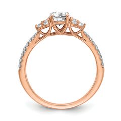 14k Rose Gold 3/4 carat Lab Grown Diamond VS/SI+ G+ Round Complete Shared Prong Engagement Ring