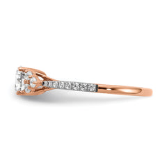 14k Rose Gold 3/4 carat Lab Grown Diamond VS/SI+ G+ Round Complete Shared Prong Engagement Ring