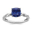 Sterling Silver Rhodium-plated Created Sapphire and Diamond Ring