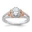 Oval Lab-Grown Diamond Halo Engagement Ring in 14K Two-Tone Gold (3/4 ct. tw.), Size 7 - Sophia Jewelers