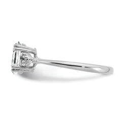 Sterling Silver Rhodium-plated White Topaz and Diamond Ring