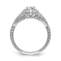 14k White Gold 5/8 carat Lab Grown Diamond VS/SI+ G+ Round Complete Shared Prong Engagement Ring