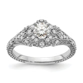 14k White Gold 5/8 carat Lab Grown Diamond VS/SI+ G+ Round Complete Shared Prong Engagement Ring