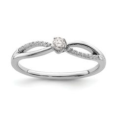 First Promise 14k White Gold 1/8 carat Lab Grown Diamond VS/SI+ G+ Complete Petite Engagement Ring