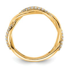 14K Polished Diamond Fashion Ring