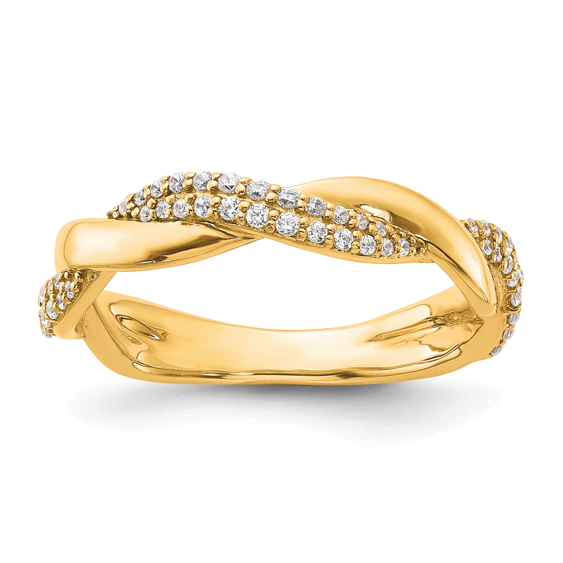 14K Polished Diamond Fashion Ring