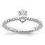 14k White Gold 3/4 carat Lab Grown Diamond VS/SI+ G+ Oval Complete Solitaire Engagement Ring