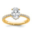 14k 1 1/2 carat Lab Grown Diamond VS/SI+ G+ Oval Complete Solitaire Engagement Ring