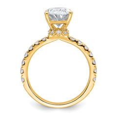 14k 3 1/5 carat Lab Grown Diamond VS/SI+ G+ Oval Complete Solitaire Engagement Ring