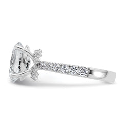 14k White Gold 3 1/5 carat Certified Lab Grown Diamond VS+ F+ Oval Complete Solitaire Engagement Ring