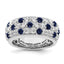 Lab-Grown Diamond & Blue Sapphire Ring in 14K White Gold (1 1/2 ct. tw.), Size 7 - Sophia Jewelers