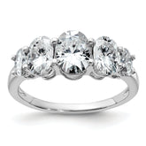 14k White Gold 3 1/2 carat Lab Grown Diamond VS+ F+ Complete Five Stone Band